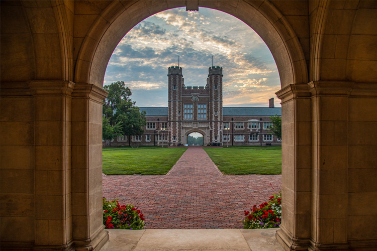 Brookings Quad through archway